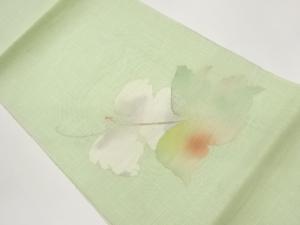 紙布紗紬引箔葉模様織出し名古屋帯